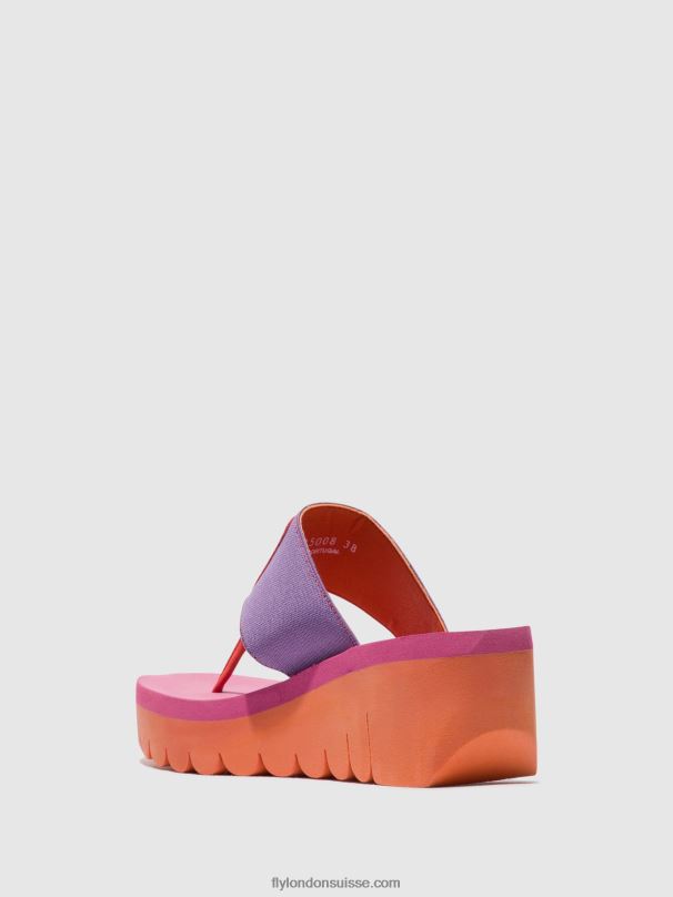 860NR360 mules à enfiler yomu725 Fly London orange/violet (rose) femmes