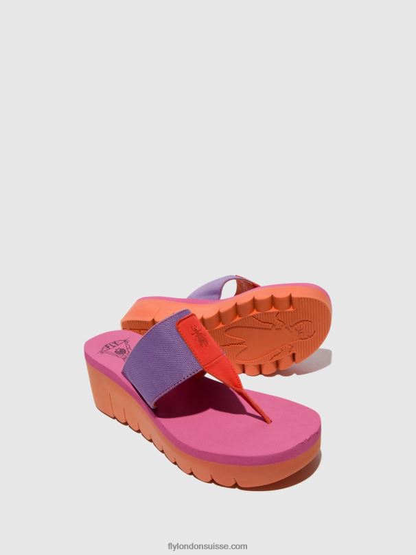 860NR360 mules à enfiler yomu725 Fly London orange/violet (rose) femmes