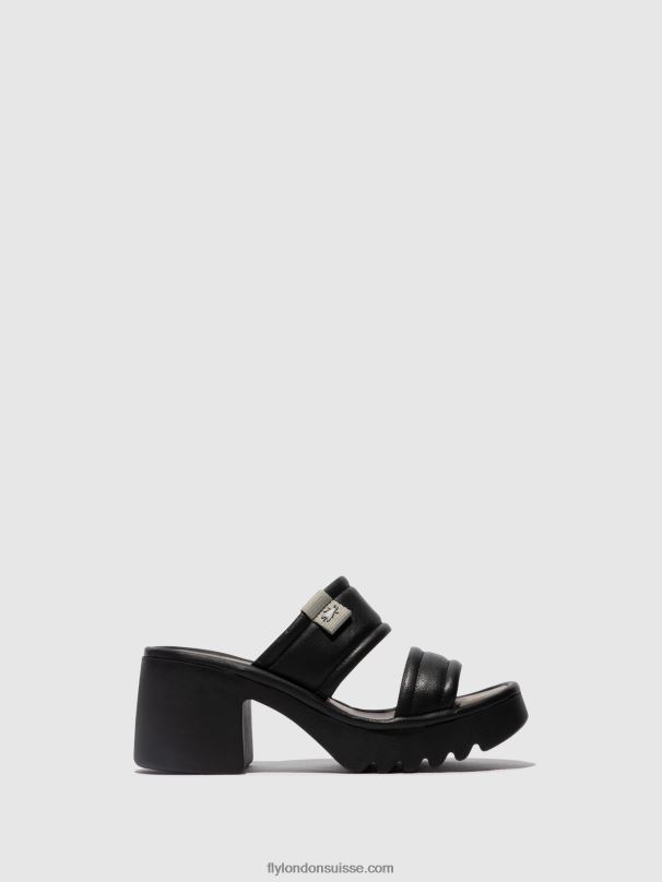 860NR362 mules à enfiler mava432 Fly London noir femmes
