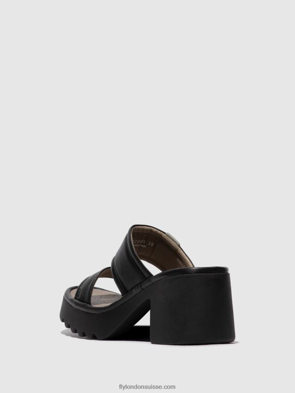 860NR362 mules à enfiler mava432 Fly London noir femmes