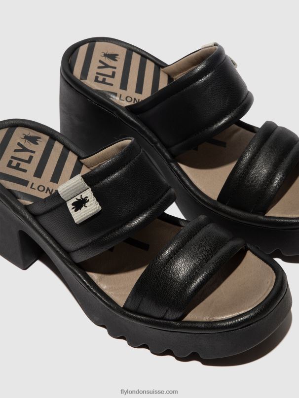 860NR362 mules à enfiler mava432 Fly London noir femmes