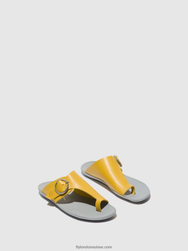 860NR367 mules à bout ouvert mica758 Fly London moutarde femmes