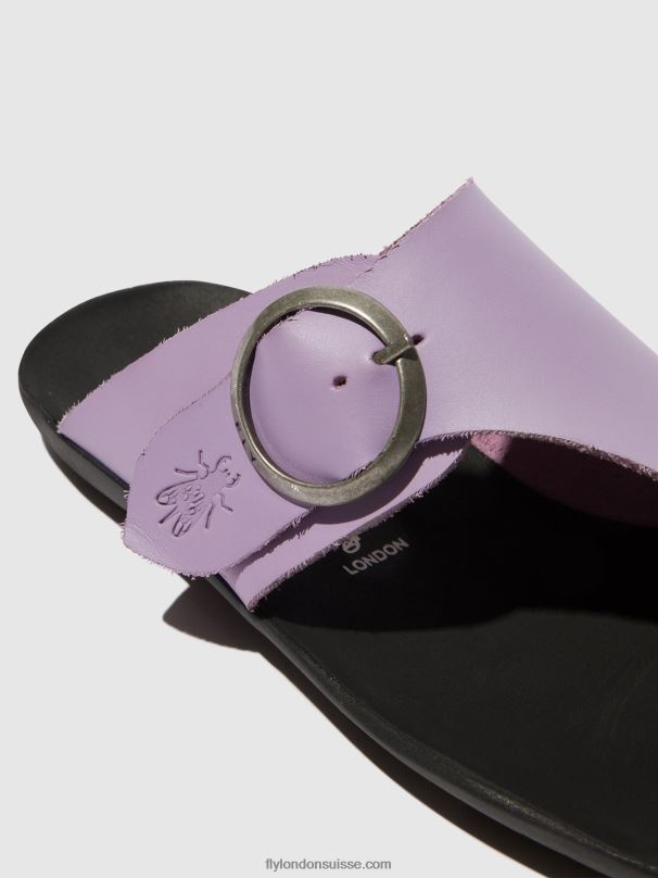 860NR368 mules à bout ouvert mica758 Fly London violet femmes