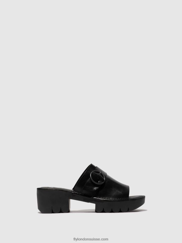 860NR370 mules à boucle eple519 Fly London noir femmes