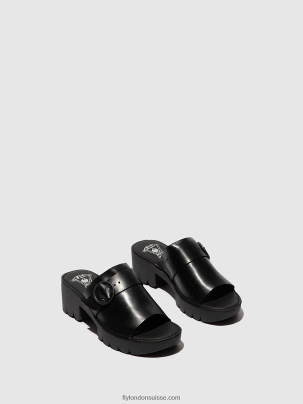 860NR370 mules à boucle eple519 Fly London noir femmes