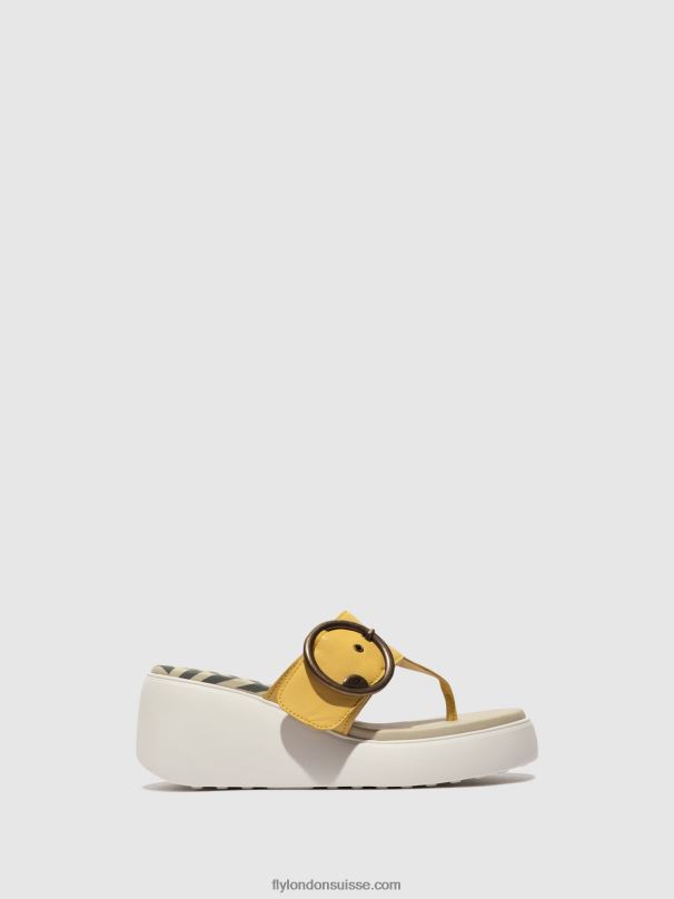 860NR372 mules à boucle dafi938 Fly London jaune femmes