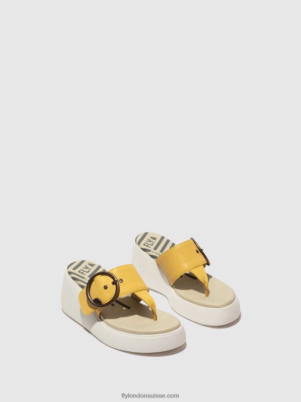 860NR372 mules à boucle dafi938 Fly London jaune femmes