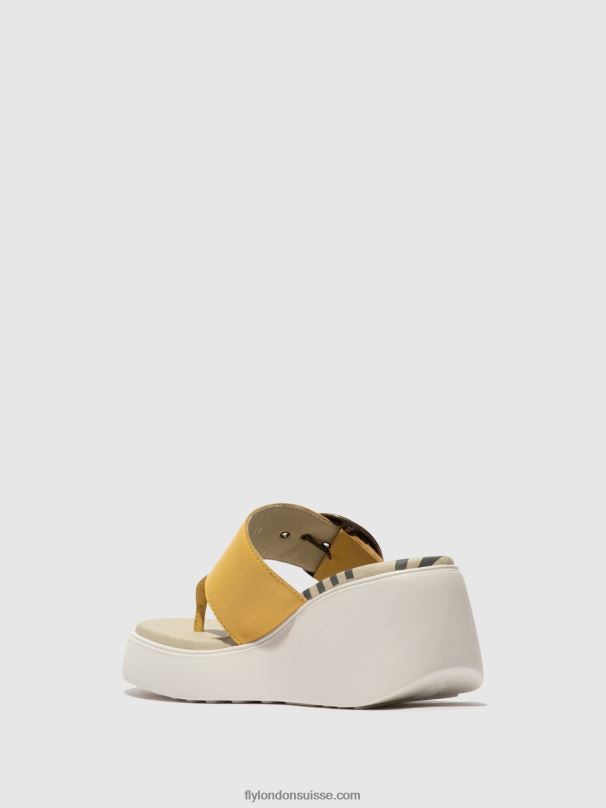 860NR372 mules à boucle dafi938 Fly London jaune femmes
