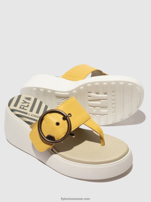 860NR372 mules à boucle dafi938 Fly London jaune femmes