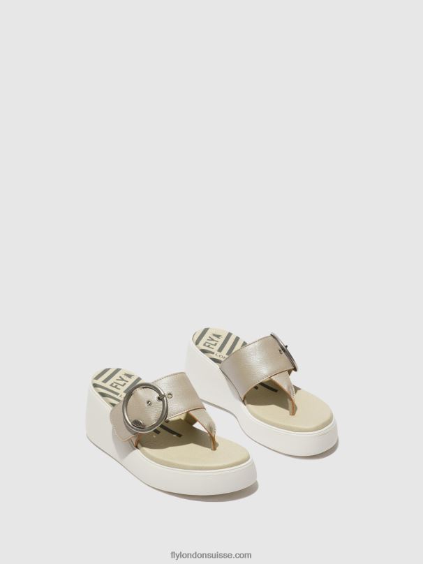 860NR374 mules à boucle dafi938 Fly London argent femmes