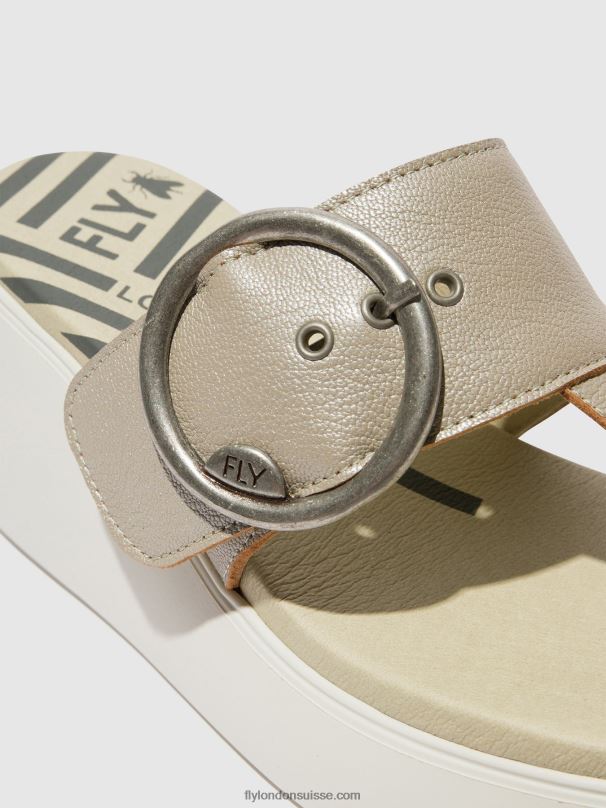 860NR374 mules à boucle dafi938 Fly London argent femmes