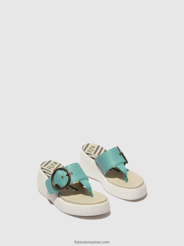 860NR375 mules à boucle dafi938 Fly London turquoise femmes