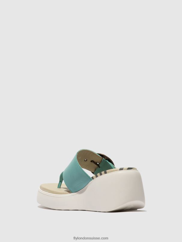 860NR375 mules à boucle dafi938 Fly London turquoise femmes