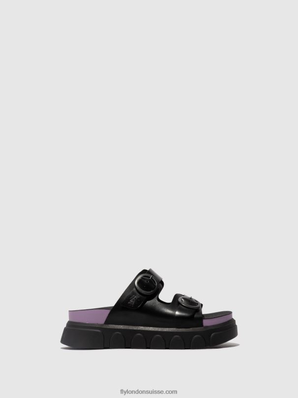 860NR376 mules à boucle cide946 Fly London noir (violet) femmes
