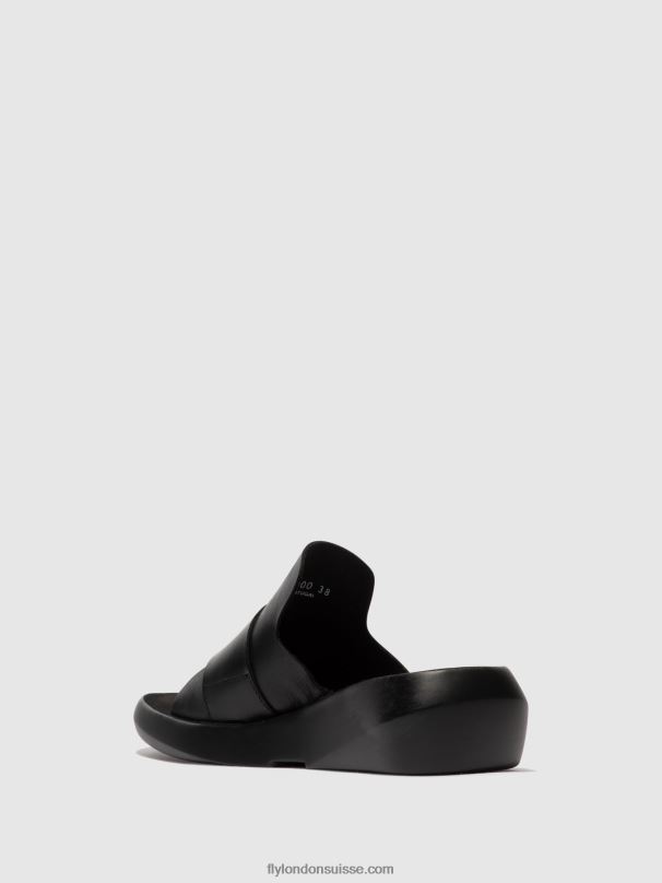 860NR378 mules à boucle beyd925 Fly London noir femmes
