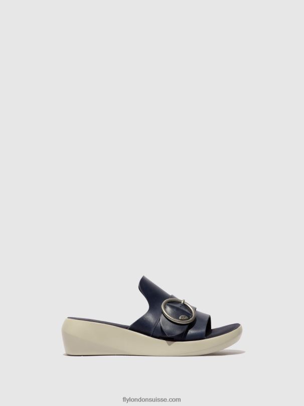 860NR379 mules à boucle beyd925 Fly London bleu femmes