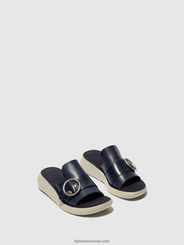 860NR379 mules à boucle beyd925 Fly London bleu femmes