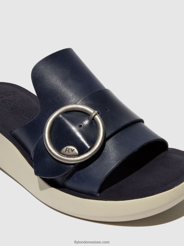860NR379 mules à boucle beyd925 Fly London bleu femmes