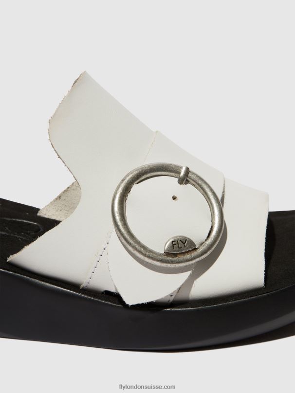 860NR380 mules à boucle beyd925 Fly London blanc femmes