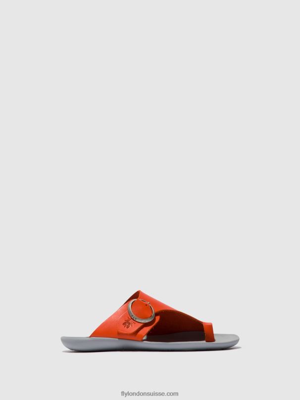 860NR383 mules à bout ouvert mica758 Fly London corail femmes