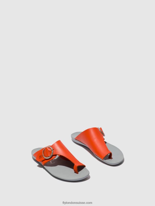 860NR383 mules à bout ouvert mica758 Fly London corail femmes