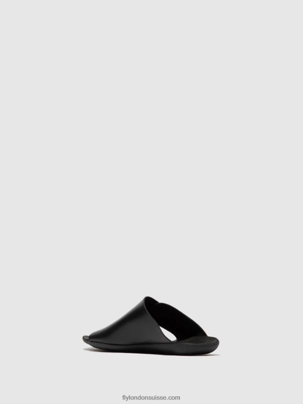 860NR384 mules à bout ouvert mica758 Fly London bride noire femmes