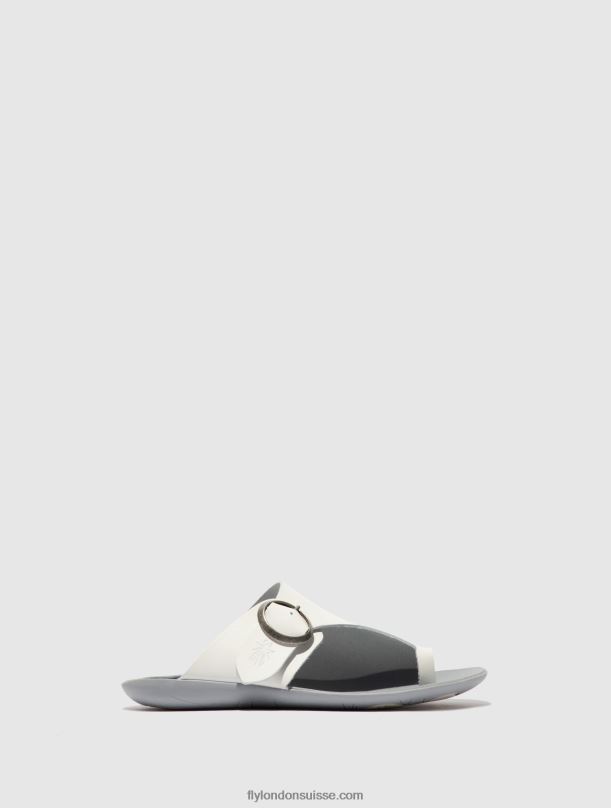 860NR385 mules à bout ouvert mica758 Fly London bride blanc cassé femmes