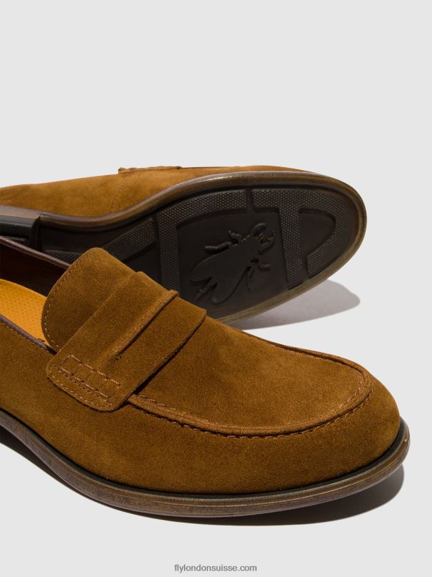 860NR817 chaussures mocassins mebo956 Fly London bronzer Hommes